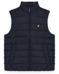 Lyle & Scott - Jassen ,Blauw ,Polyester Gevatte Bodywarmer - Lyst