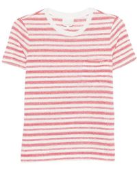 A.P.C. - Tops ,Veelkleurig ,T-Shirt Met Ronde Hals, Borstzak En Korte Mouwen - Lyst