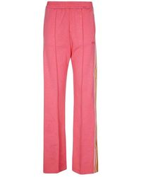 MSGM - Broeken ,Roze ,Katoen Gestreepte Elastische Tailleband Trainingsbroek - Lyst
