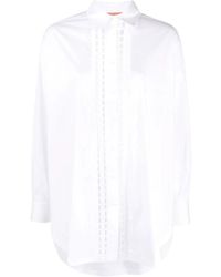 Ermanno Scervino - Camisa de algodón bordada con detalles perforados - Lyst