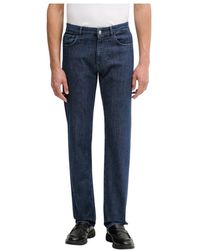 Trussardi - Logo-Patch Straight-Leg Jeans - Lyst