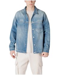 Replay - Jassen ,Blauw ,Denim 9Zero 1 Donker Denim Jack - Lyst