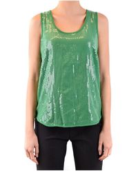 P.A.R.O.S.H. - Groene Paillet Tanktop Lente/Zomer - Lyst