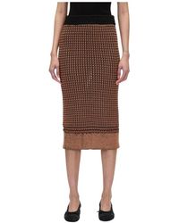 3.1 Phillip Lim - Rokken ,Bruin ,Bi-Color Gebreide Pencilrok - Lyst