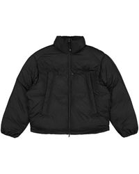 Y-3 - Jassen ,Zwart ,Leer Puffer Jacket - Lyst