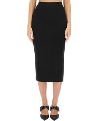 McQueen - Wollen Slim Fit Pencil Rok - Lyst