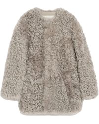 Ami Paris - Jassen ,Grijs ,Wol Shearling Jas - Lyst