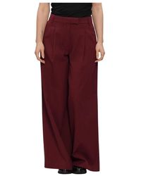 SELECTED - Broeken ,Rood ,Katoen Slwextra Wide Hw Thilde Pant - Lyst