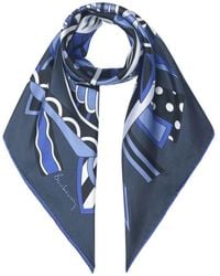 Burberry - Silk Scarf With Ekd Carousel Style - Lyst