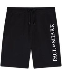 Paul & Shark - Schwarze baumwoll regular fit shorts - Lyst