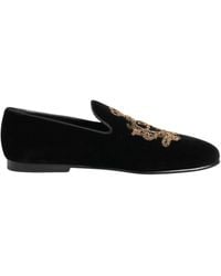 Dolce & Gabbana - Schoenen ,Zwart ,Katoen Slippers - Lyst