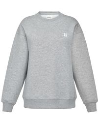 Sofie Schnoor - Grijze Melange Sweatshirt Met Logodetail - Lyst