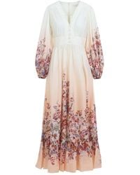 Zimmermann - Kleedjes ,Veelkleurig ,Katoen Awaken Plunge Maxi Jurk - Lyst