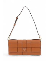 Guess - Tassen ,Bruin ,Leer Maylee Flap Schoudertas - Lyst