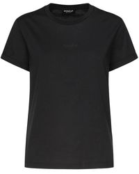 Dondup - Tops ,Zwart ,Katoen Zwart Logo T-Shirt - Lyst