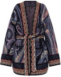 Etro - Gebreide Cardigan Met Riem - Lyst