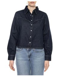 Levi's - Overhemden ,Blauw ,Denim Logan Tencel Shacket - Lyst