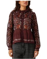 Antik Batik - Overhemden ,Rood ,Katoen Arima Blouse - Lyst