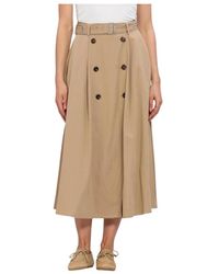 Y.A.S - Y.A. ,Rokken ,Bruin ,Yastimala Hw Long Trench Skirt - Lyst