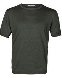 Kangra - Seiden- und baumwoll-rundhals-t-shirt - Lyst