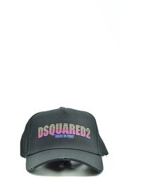 DSquared² - Accessoires ,Zwart ,Katoen Zwarte Katoenen Hoeden Gemaakt - Lyst