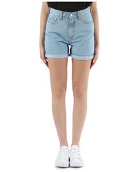 Calvin Klein - Denim mom fit shorts con cinque tasche - Lyst