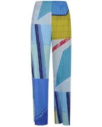 Pleats Please Issey Miyake - Striped-Pattern Trousers - Lyst