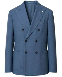 Luigi Bianchi - Jassen ,Blauw ,Wol Double-Breasted Blazer - Lyst