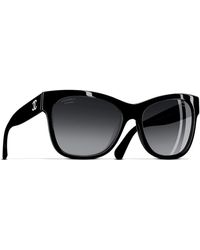 Chanel - Ikonoische sonnenbrille mit grauen verlaufsgläsern - Lyst