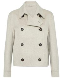 Brunello Cucinelli - Jassen Double-Breasted Jas Met Knopen - Lyst