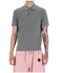 Drumohr - Tops ,Grijs ,Katoen Grijze Katoenen Polo T-Shirts En Polos - Lyst