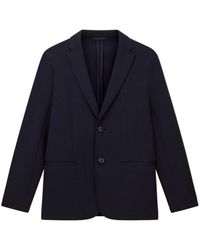 ARMANI EXCHANGE - Jassen ,Blauw ,Katoen Enkelrijige Jas Met Twee Knopen - Lyst