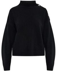 Versace - Truien & Vesten ,Zwart ,Wol Wool-Cashmere Knit Boxy Sweater - Lyst
