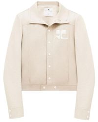 Courreges - Logo-Patch Jack Met Drukknoopsluiting - Lyst