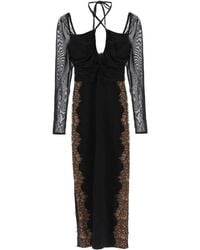 Self-Portrait - ABITO MIDI CON CUT OUT - Lyst