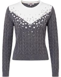 Liu Jo - Truien & Vesten ,Grijs ,Polyester Maglia Chiusa Tf 6187 Ma 25S - Lyst