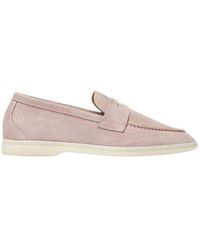 SCAROSSO - Schoenen ,Roze ,Suède Luciana Loafers - Lyst
