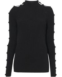Proenza Schouler - Sweatshirts,beige rib turtleneck sweater - Lyst