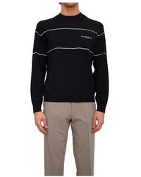 Emporio Armani - Striped Cotton Sweater - Lyst