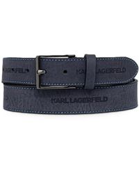 KARL LAGERFELD - Accessoires ,Zwart ,Leer Leren Riem Met Logo Accenten - Lyst