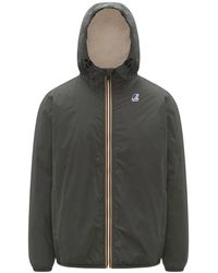 K-Way - Jassen ,Groen ,Leer Le Vrai 4.0 Claude Jacket - Lyst