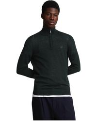 Lyle & Scott - Truien & Vesten ,Blauw ,Wol Eagle Merino Quarter Zip Jumper - Lyst