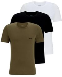 BOSS - 3-pack magliette intime in jersey di cotone con logo - Lyst
