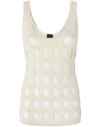 Pinko - Tops ,Wit ,Witte Mouwloze Top Met Uitgesneden Details - Lyst