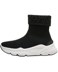 Emanuélle Vee - Schoenen ,Zwart ,Zwarte Hardloopsneakers Met Strass - Lyst