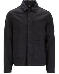 C.P. Company - Knopfjacke aus baumwolle leinen - Lyst