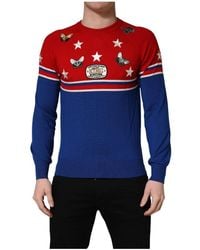 Dolce & Gabbana - Multicolor Wool Butterfly Star Men Crew Neck Sweater - Lyst