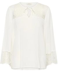 Kaffe - Overhemden ,Wit ,Kaapril Lace Blouse - Lyst