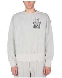 Engineered Garments - Hoodies & Sweatvesten ,Grijs ,Katoen Crew Neck Raglan Printed Sweatshirt - Lyst