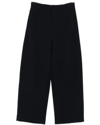 Max Mara - Blauwe Wol Katoen Broek - Lyst
